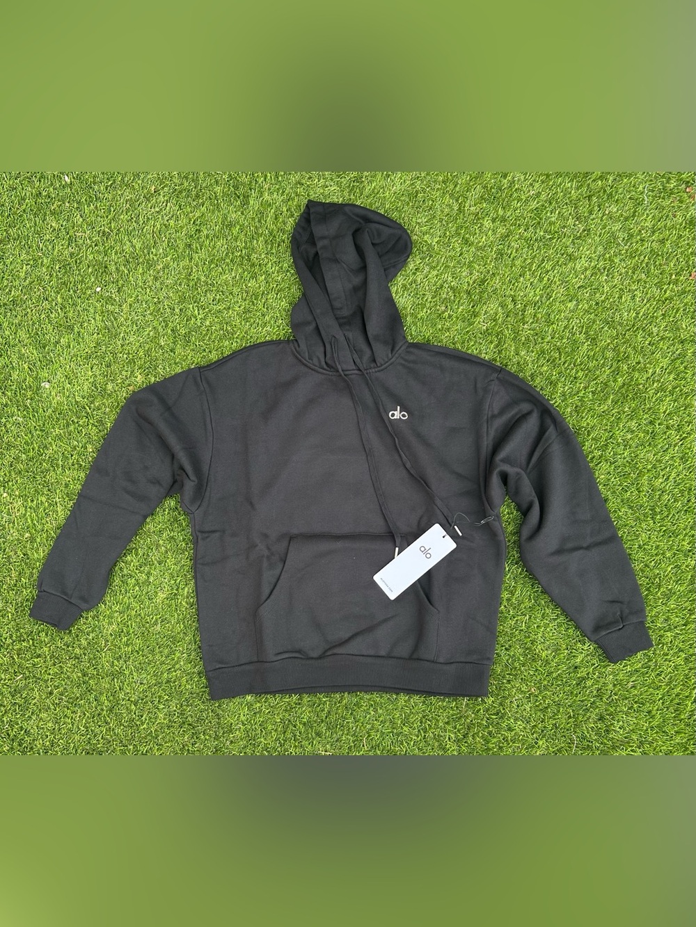 ALO Yoga Small Unisex Black Crewneck Hoodie